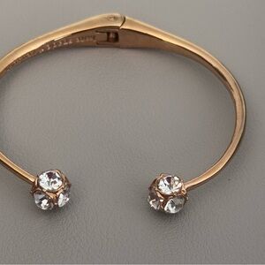kate spade Rose Gold Open Cuff Bracelet with Clear Crystals
